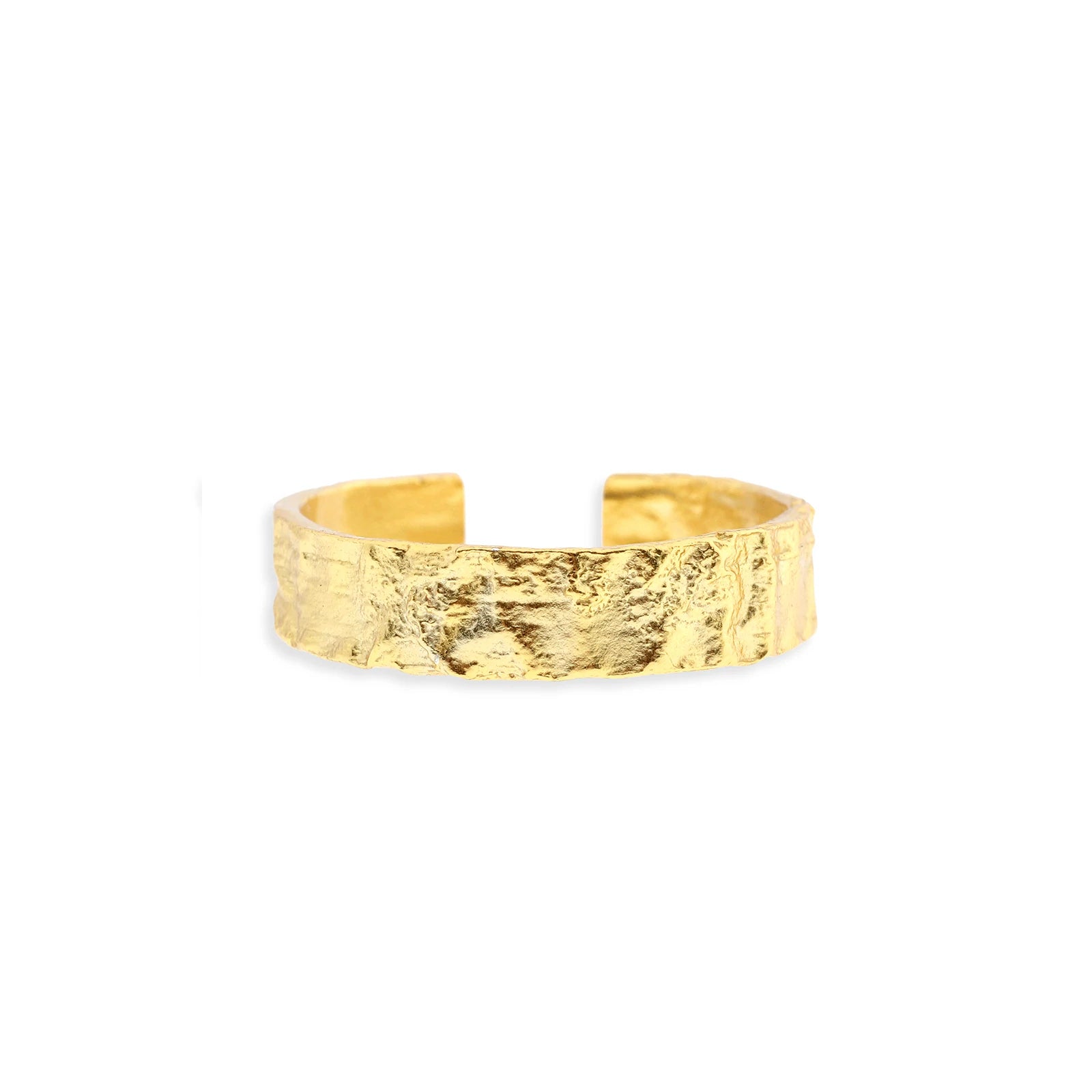 Eros Gold Textured Ring | M