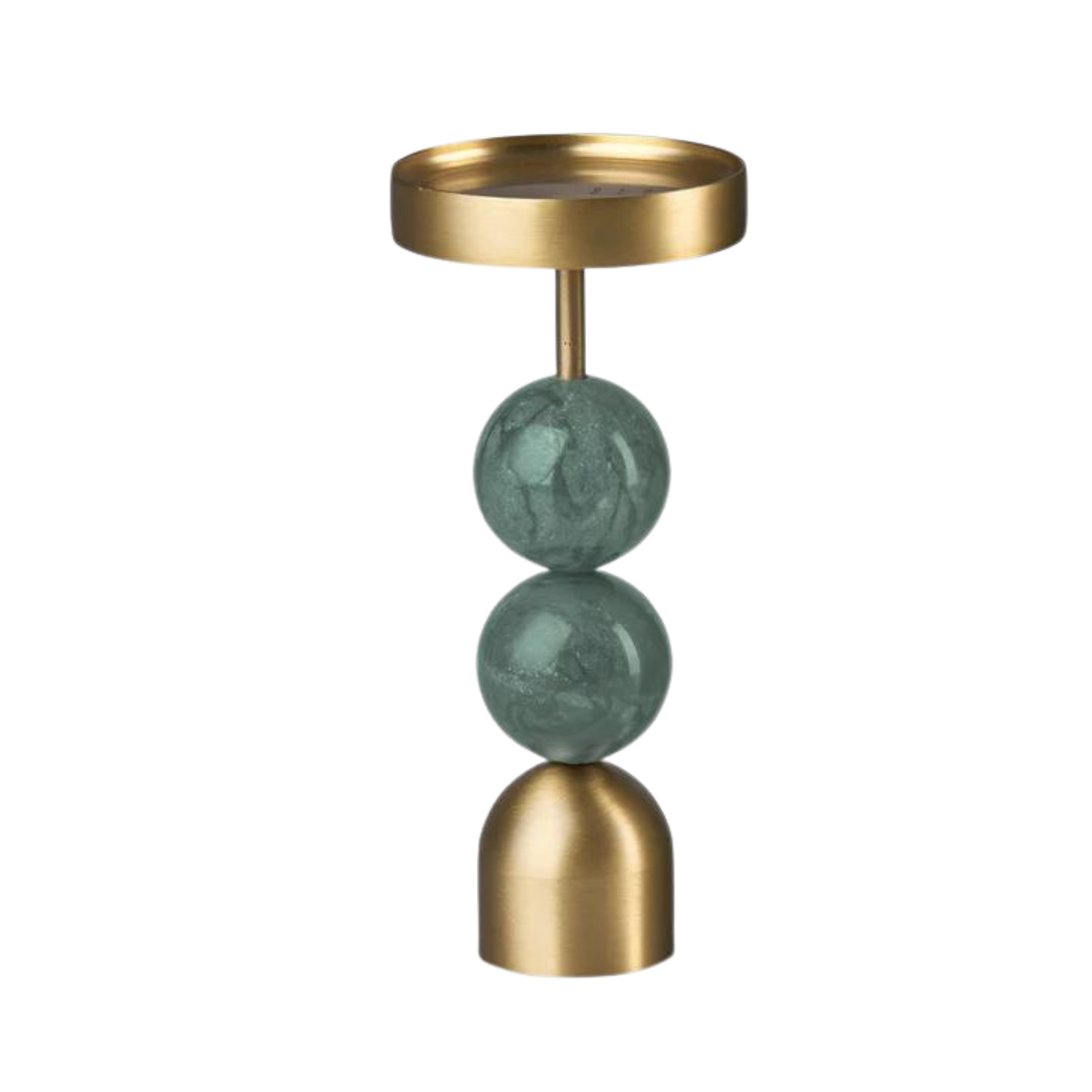Beaded Fountain Brass Candle Holder/Large - green
