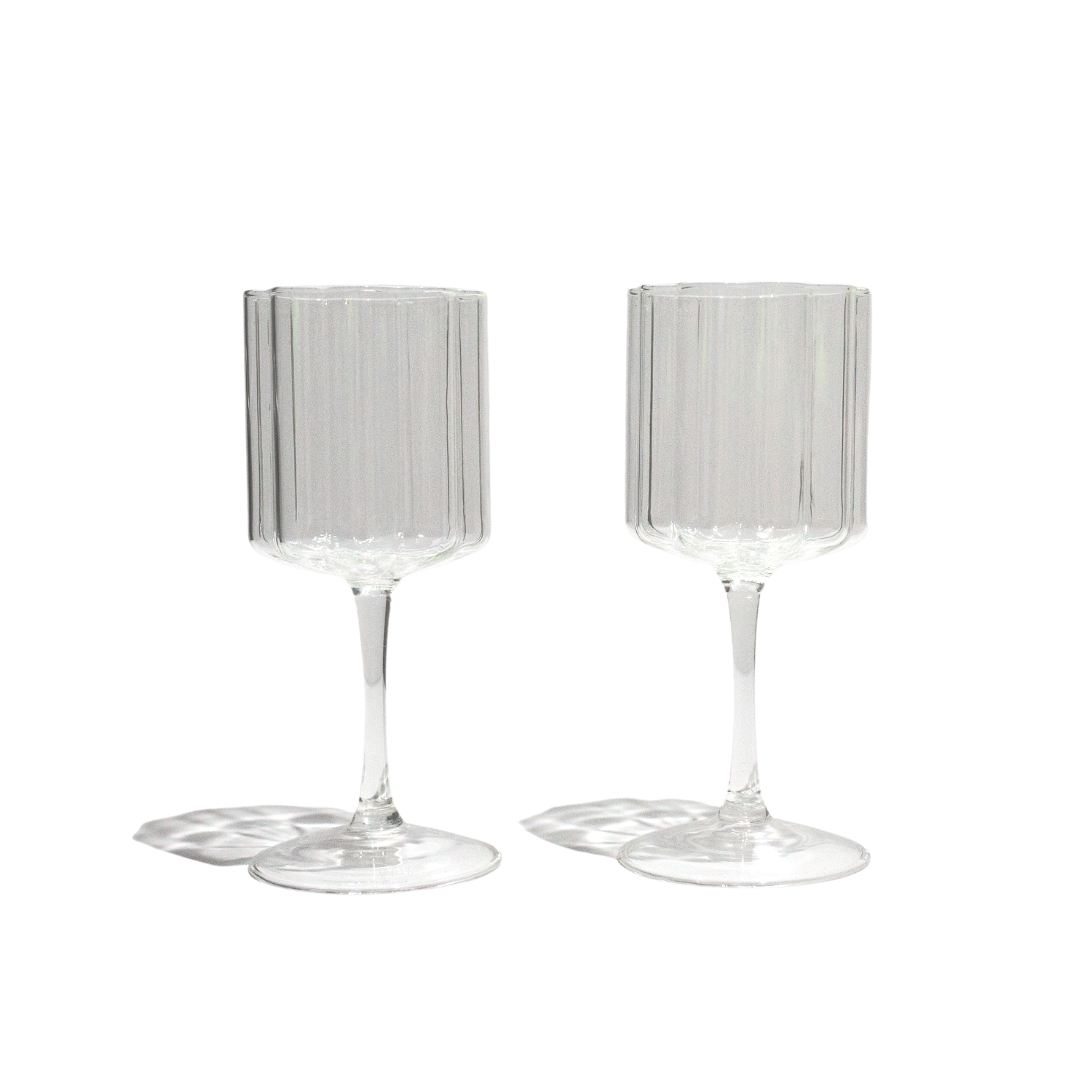 Wave Wine Glass Set - Clear